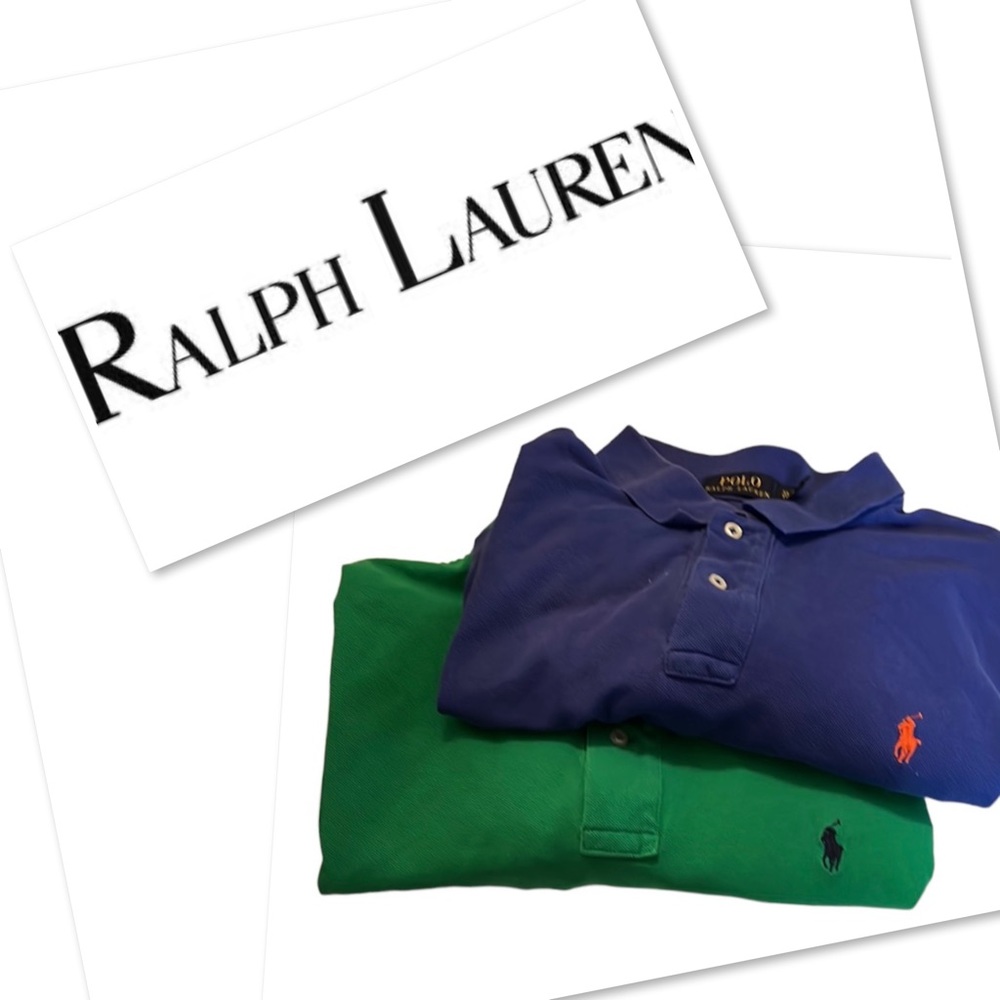 🐐LOT of 2 Polo Ralph Lauren Men’s Sz XL Polo Button Up Collared Shirts